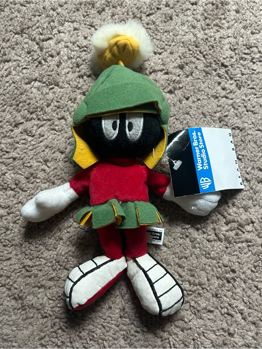NWT Warner Bros. Studio Store Marvin the Martian Bean Bag Plus Toy Vintage